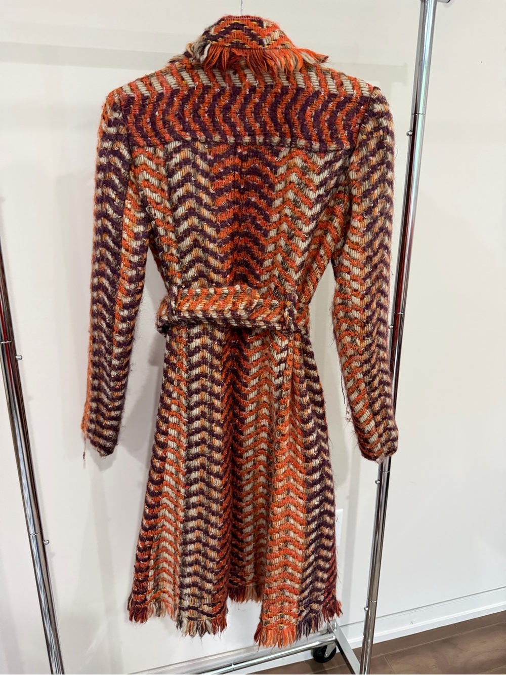 Anna Sui Fall 2006 Burnt Orange Woven Wool Coat RARE size 8 - Picture 11 of 15